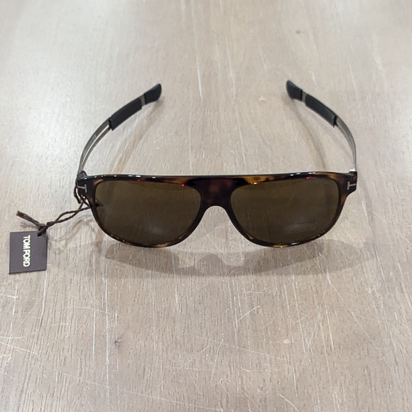 $570 Mens Authentic TOM FORD 59mm Navigator Sunglasses Dhav/Rovx - Picture 1 of 12